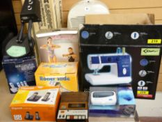 A parcel of household & electrical items including a dehumidifier, sewing machine, metal detector