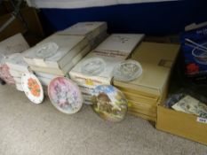 Good boxed quantity of decorative collector's wall plates and a small box of mixed vintage and other