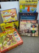 Quantity of tabletop board games including 'Eye', 'Bigfoot' by Waddingtons, 'Take the Test', '