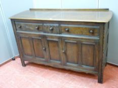 A Priory style oak sideboard base