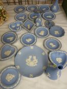 Collection of Wedgwood Jasperware pin dishes, vases and other cabinet ware