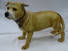 A modern composition model of a Staffs dog, 32 cms high