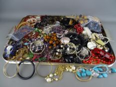 A good quantity of vintage and later costume jewellery