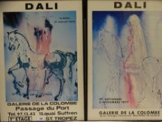 SALVADOR DALI two framed Galerie de la Colombe exhibition posters for the 1st September - 2nd
