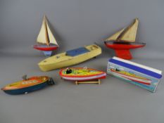 A collection of clockwork and other model boats by Hornby, Triang etc