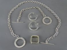 A Gucci, Albert type necklace and bracelet set with a pair of earrings and one other item for