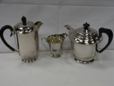 A three piece EPNS teaset