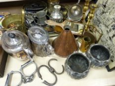 Mixed selection of EPNS, brass and copperware