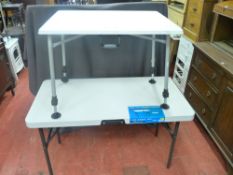 Two handy plastic folding tables