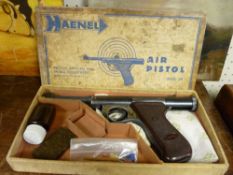 Haenel 0.177 calibre air pistol, boxed, MOD 0.26, cocks and fires with good pressure