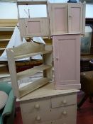 White painted Victorian pine chest of two long and two short drawers with turned wooden knobs, 85