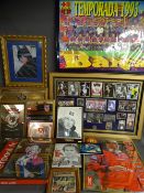 Parcel of framed football memorabilia etc