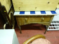 Antique single drawer tiled top kitchen work table, 77 cms high, 84 cms wide, 46 cms deep