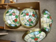 Set of four reproduction Tiffany style ceiling lightshades