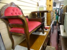 Parcel of mixed furniture including telephone seat, inlaid table, barley twist occasional table etc
