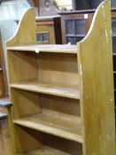 Vintage open pine bookcase, 77 cms wide, 188 cms high