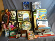 Mixed quantity of vintage and later toys, games and jigsaws including 'Dancing Baby Toy', MB