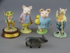 Royal Albert Beatrix Potter figurines 'Pigling Bland', 'Little Pig Robinson', two other similar
