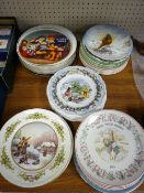 Quantity of collector's wall plates by Wedgwood, Royal Doulton, Coalport, Aynsley and others, mostly