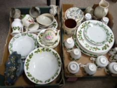 Quantity of holly and berry decorated tea and dinnerware, a Greens & Co relief moulded jug with
