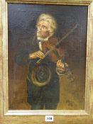 M BULMER oil on canvas - gentleman violinist, signed and dated 1912, 40 x 29 cms