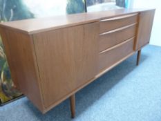 Mid Century long teak sideboard, 66.5 cms high, 183 cms long, 46 cms deep