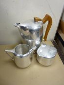 Three piece Picquot ware teaset
