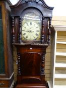 Mid to Late 19th Century mahogany longcase clock (case for restoration and having an arched hood