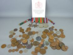 Group of four un-named WWII military medals with a quantity of mainly British, vintage and later