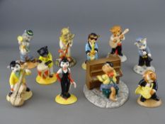 Ten Beswick cat band figures