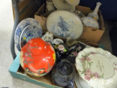 Victorian tongue dish on stand with other mixed pottery and porcelain items