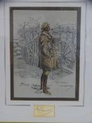 SNAFFLES print - military gentleman looking to the skies entitled 'Good Hunting, Old Sportsman',