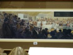 GELDART limited edition (6/750) print - Chelford Market, signed in pencil, 26 x 69 cms