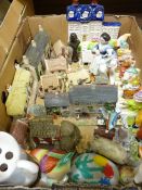 'Seven Dwarfs' novelty toast rack, a selection of Lilliput Lane cottages and Staffs ornaments etc