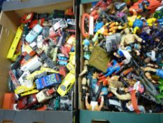 Good loose quantity of diecast vehicles and figural toys including Corgi, Matchbox Superkings,