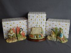 Boxed Beatrix potter Border Fine art models; The Tableau, bookends Jemima Puddleduck & Foxy