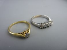 Eighteen carat white gold four stone diamond dress ring, total visual estimate 1.2 carats, 3 grms,