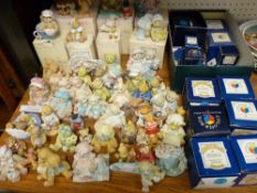 Colourful collection of 'Cherished Teddies' and 'Colourbox Teddy' miniatures, mainly boxed