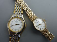 Lady's nine carat gold encased oval dial wristwatch with attractive nine carat gold incorporated