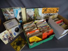 Large parcel of 7ins and LP vinyl records to include The Beatles, Elton John, Elvis Presley etc