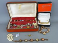 Two jewellery boxes of mixed dress items, mainly earrings etc