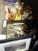 Mixed quantity of early Victorian and later pottery items, collectable cottages and other items of