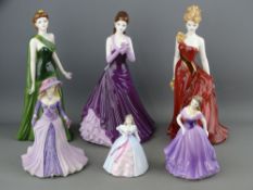 Six Coalport lady figurines