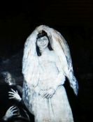 MICHAEL FLYNN (Sculptor) large mixed media - commissioned work for church, bride in wedding dress
