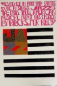 PAUL PETER PIECH limited edition (1/25) linocut - entitled 'Jazz' with stylized flag and