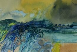 BERT ISAAC watercolour - entitled verso 'Black Mountains' with the artist's address, signed and