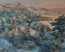 HELEN STEINTHAL mixed media - 'Tremadoc Rocks', unsigned, 26 x 33cms