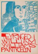 PAUL PETER PIECH limited edition (49/50) two colour linoprint - portrait of William Williams of