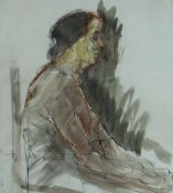 IVOR ROBERTS-JONES (sculptor 1913-1996) - study of a seated figure, signed with initials and dated