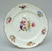 A FINE NANT GARW PORCELAIN DESSERT PLATE decorated with centred spray of flowers and the border with